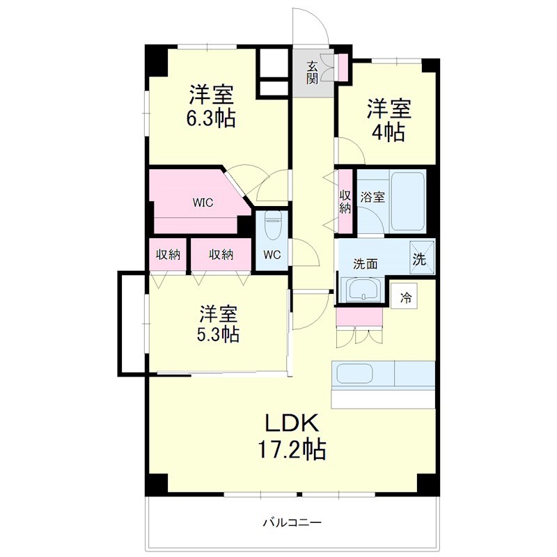 クラウドクレスト栄町 601号室 間取り