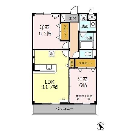 Ｄ－ｒｏｏｍ高丘西 間取り図