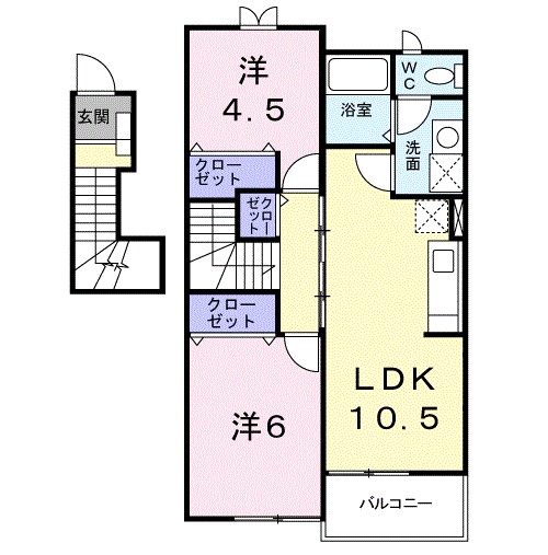 プリマベーラⅡ 202号室 間取り