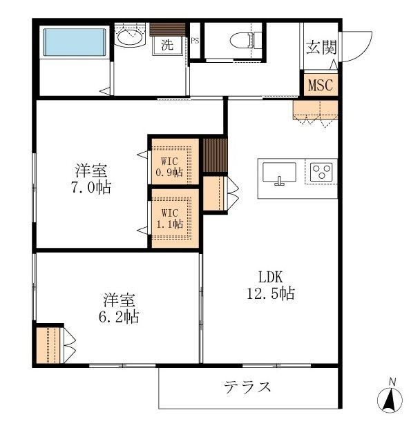 ＨＥＢＥＬ　ＭＡＩＳＯＮ　ＳＯＣＩＡ 102号室 間取り