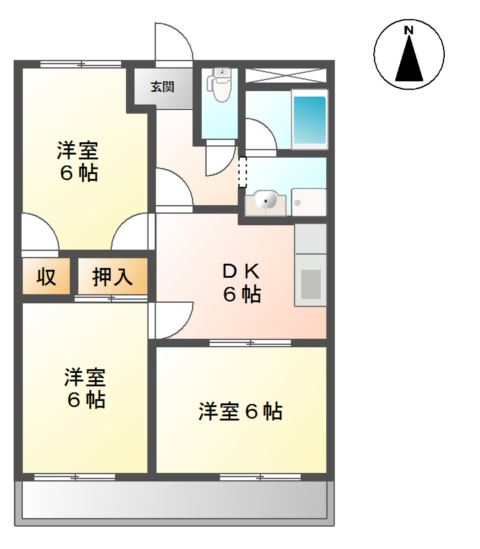 メゾンドソレイユⅠ 間取り図