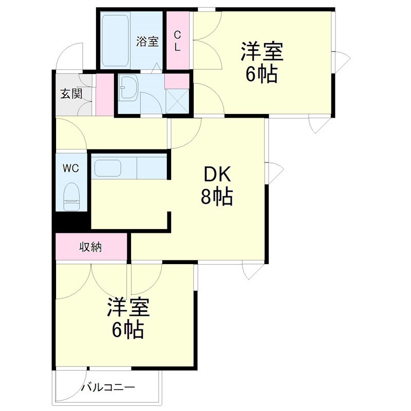 上島コモンコートＤ棟 201号室 間取り