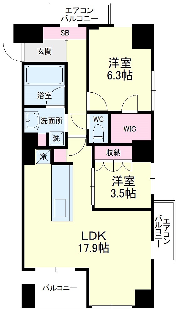 アートフォルム元城 504号室 間取り