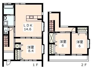 オーシャンヒル B号室 間取り