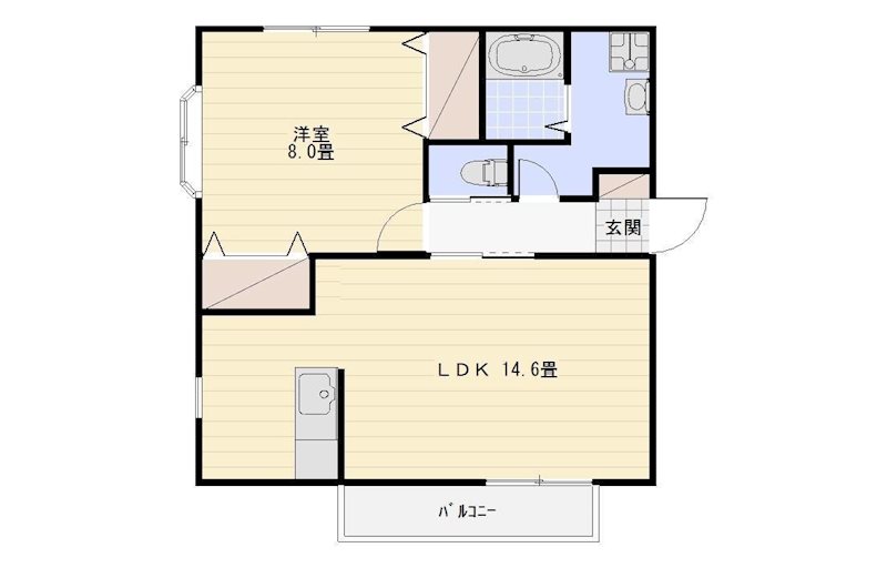 ティエドＩＩＯ　Ｄ 間取り図