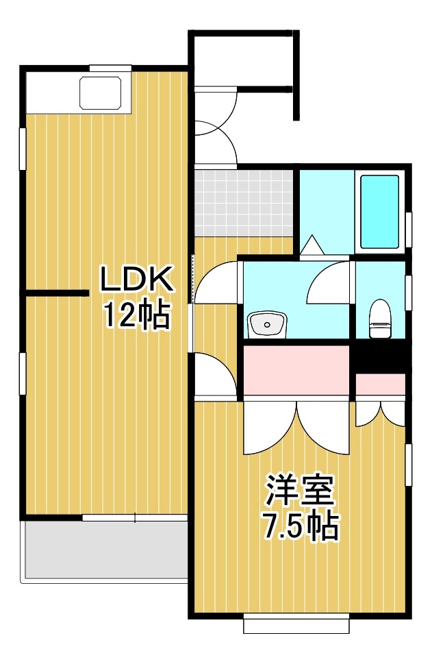 メゾン中郡 B号室 間取り