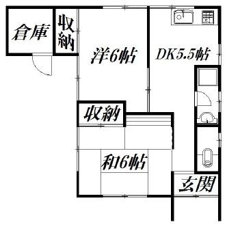 浜北区沼貸家 間取り図