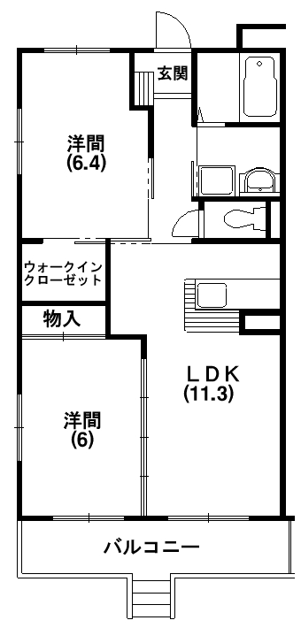 エスポワールミシマF 103号室 間取り