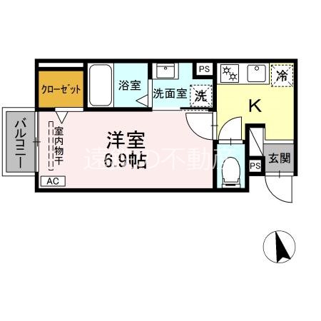 D-ROOM和地山 203号室 間取り