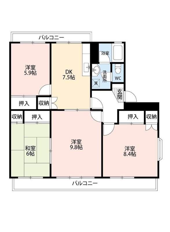 ヴェルディ広沢 間取り図