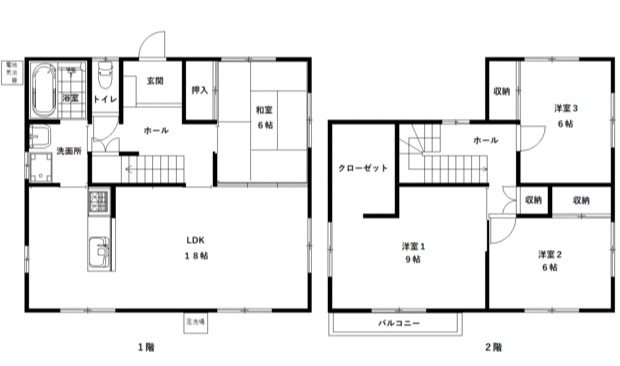 坪井町　貸家 間取り図