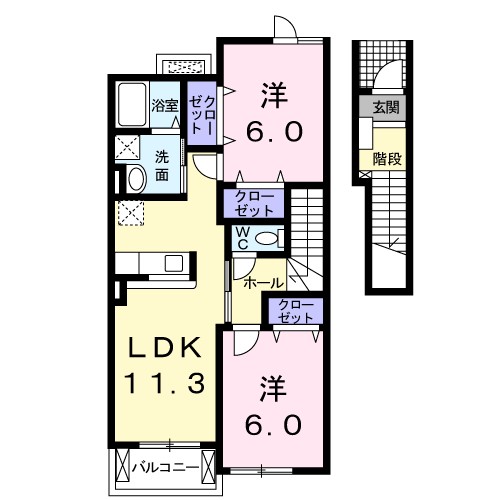 リーブホソエＡ 間取り図