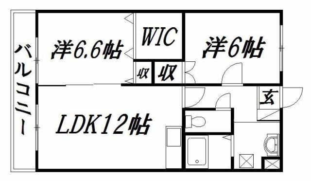 ヴィーブル宮脇 201号室 間取り