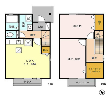 レジダンス富塚　Ａ 間取り図