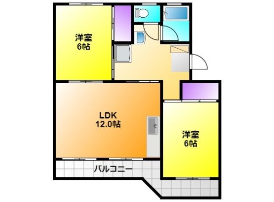 黒柳ハイツ 205号室 間取り