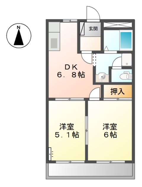 コーポ村田Ⅱ 間取り図