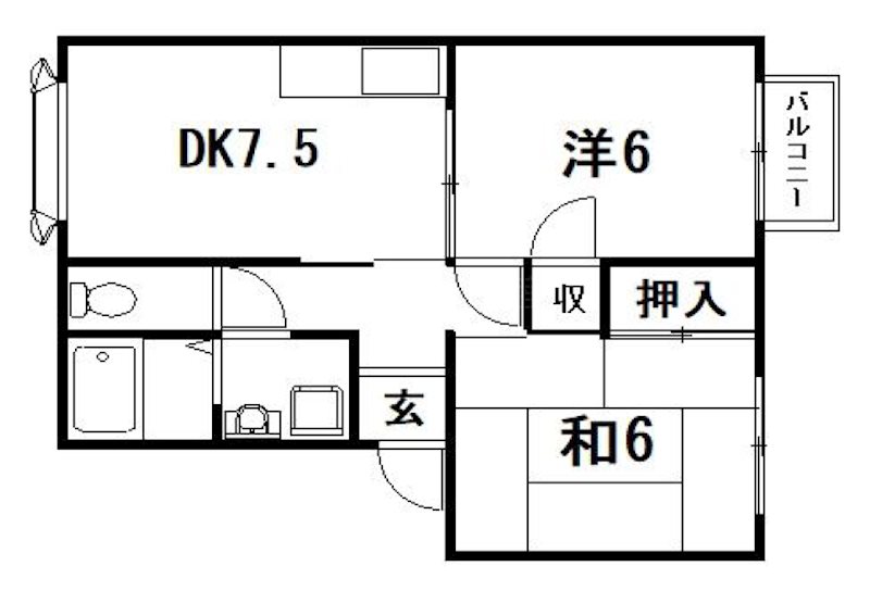 ヒルズ幸 206号室 間取り