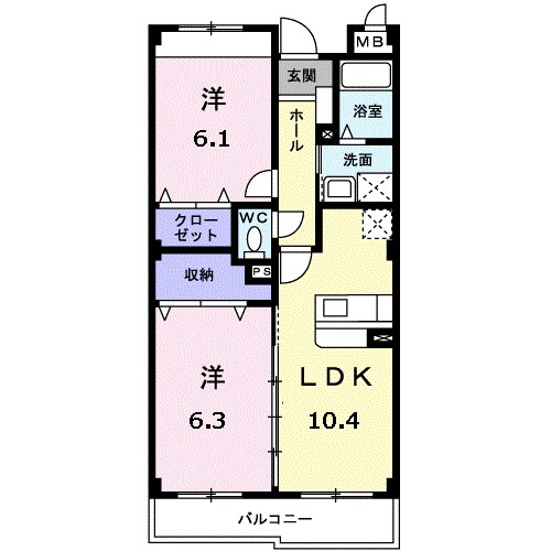 プラシードＢ 間取り図