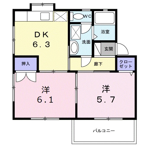 フレスコルヤマモト 間取り図