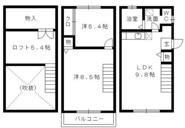 大西借家 間取り図