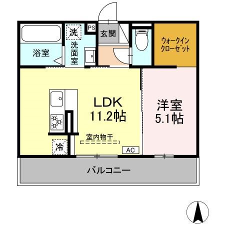 Ｄ－ＲＯＯＭ　ＫＡＭＩＪＩＭＡ 間取り図