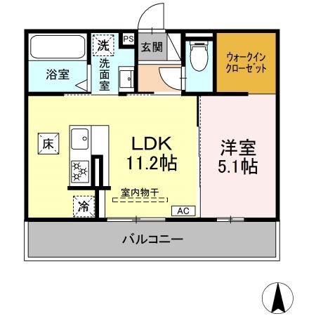 仮）D-ROOM上島五丁目 102号室 間取り