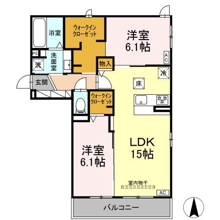 仮）D-ROOM上島五丁目 101号室 間取り