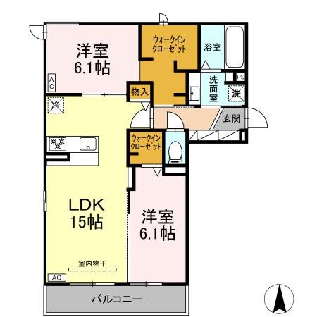 仮）D-ROOM上島五丁目 203号室 間取り