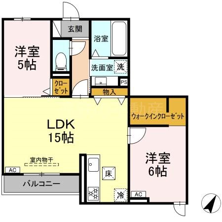 コスモ 102号室 間取り