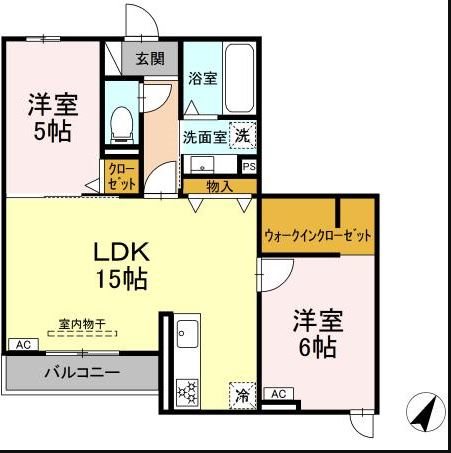 コスモ 202号室 間取り