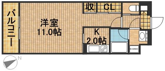 セントジョセフＢ 303号室 間取り