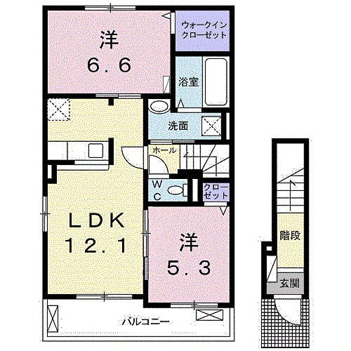 プラシード若林Ⅱ 間取り図