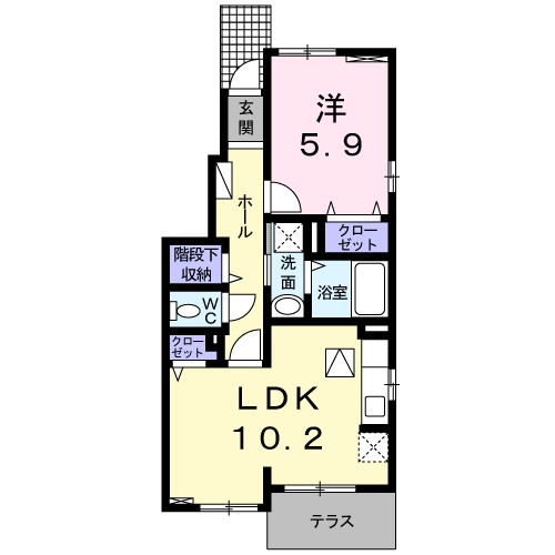 ハピネスジョイ 101号室 間取り