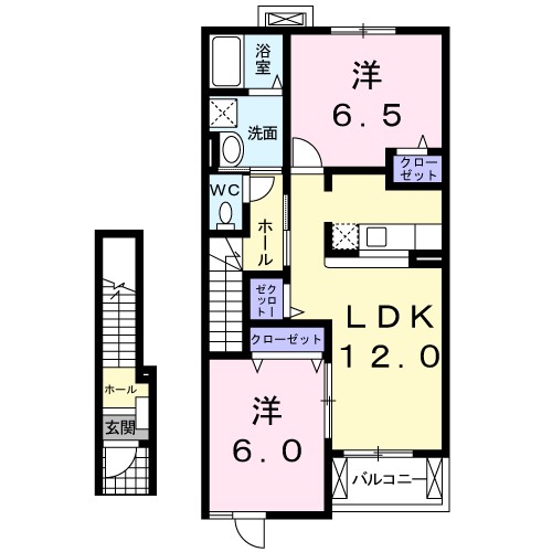 あすなろＢ 202号室 間取り