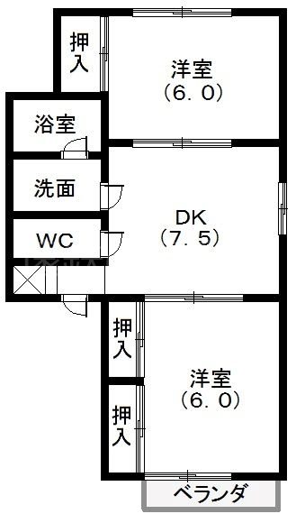 イエローハウス城西A 間取り図