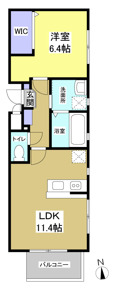 カリエンなめだ 301号室 間取り