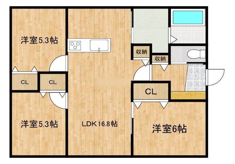 本郷町1350-18貸家 間取り図