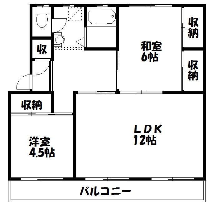 セントポーリア蜆塚 302号室 間取り