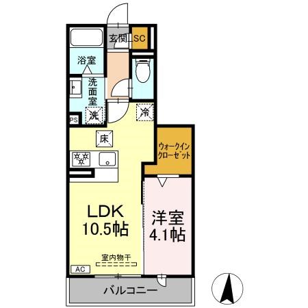 グランツタウン 103号室 間取り