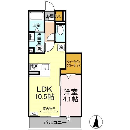 グランツタウン 203号室 間取り