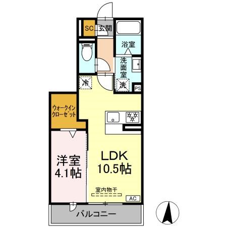 グランツタウン 205号室 間取り