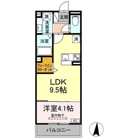 グランツタウン 206号室 間取り