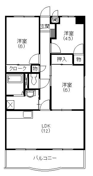 ビューハイツクラタ２ 間取り図