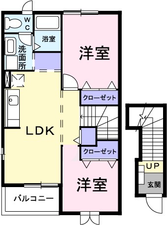 プラティークⅢ 201号室 間取り