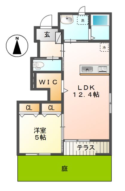 クレッセント若林Ｃ 間取り図