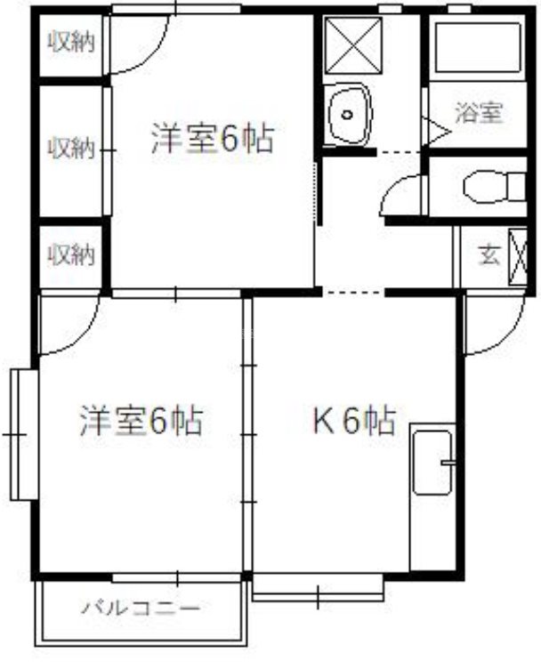 ボヌールⅡ  201号室 間取り