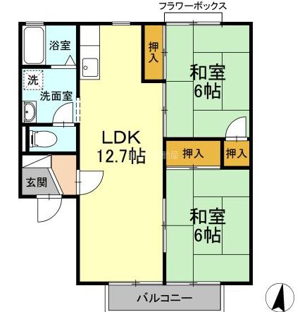 セジュールソシアＢ 間取り図