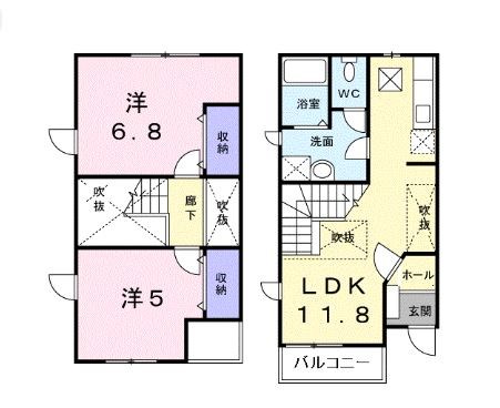 ピーノ・ファミールＢ 間取り図