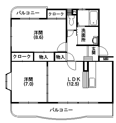 ベルフラワー 202号室 間取り