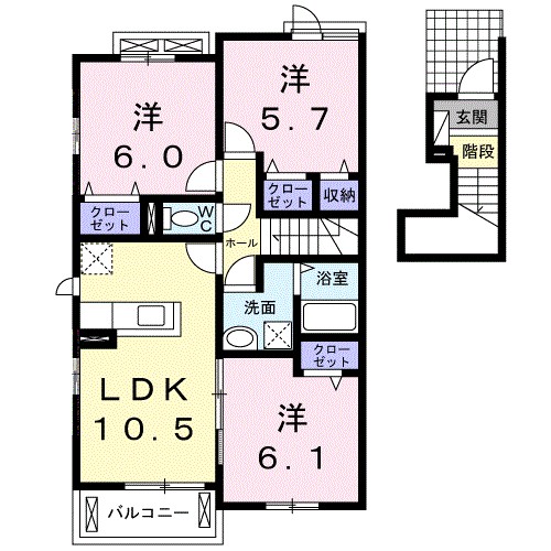 カンパニュール　Ｂ 間取り図